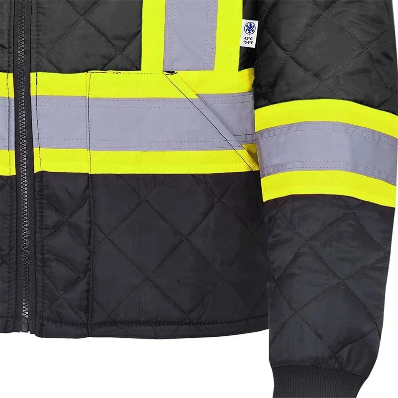 Высококачественная стеганая Светоотражающая Защитная куртка средней длины с Х-образным узором