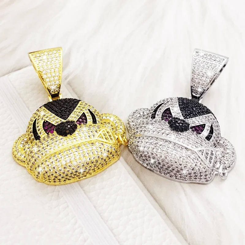 Charm Animal Monkey Pendant Cartoon Topgillz Cubic Zirconia Pendant Necklace