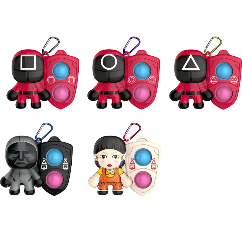 Wholesale Squid Game Keychain Squeeze Bubble Squid Game Finger Bubble Fun Keychain