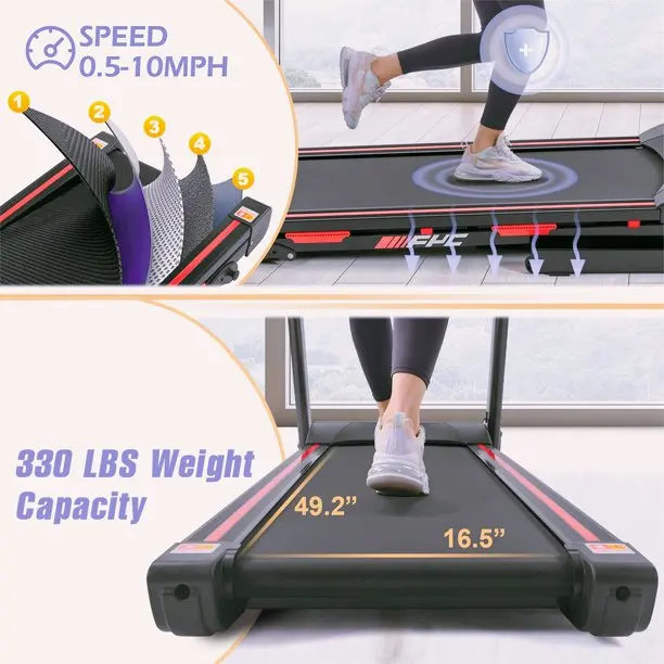 1.5HP Heavy Duty Foldable Mini Home Use Treadmill Professional Massage Machine Dumbbell Home Fitness Treadmill