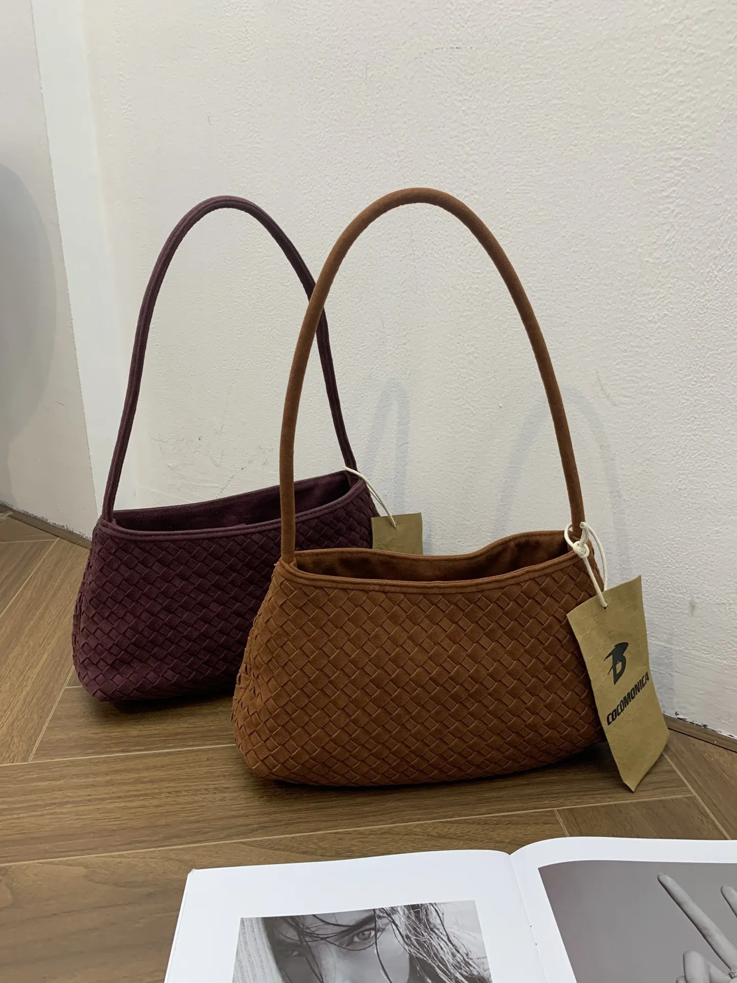 French niche new handmade braided bag versatile with premium feel handbag large capacity simple and fashionable underarm bag
