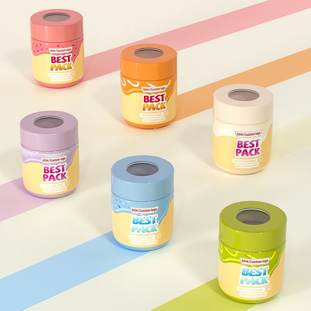 New arrival 1oz 2oz 3oz 4oz custom black child proof  glass jar flower container with CRC lid