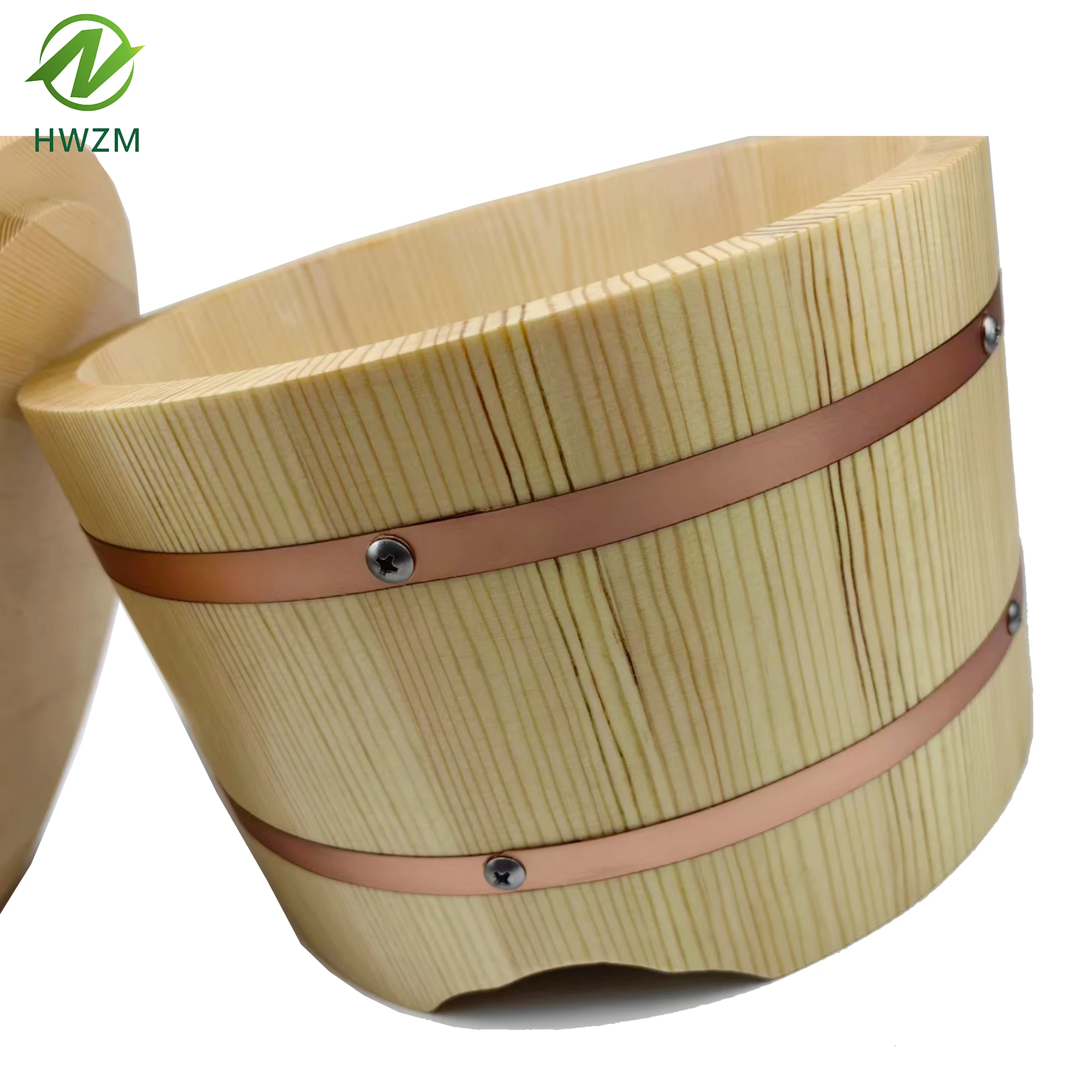 China Supplier Bibimbap copper rim sashimi sushi rice cooking assortment wooden barrel bibimbap cooking wooden bowl