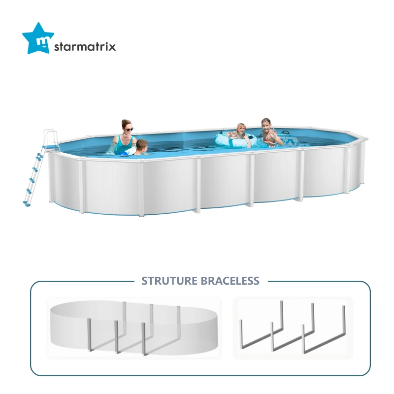 starmatrix psp493612b/bw 20 foot above ground pool resin steel wall pool