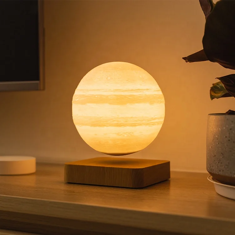 Luminous Toys Office Desk Plastic Material Table Lamp Bedside Magnetic Levitation Jupiter Room Light