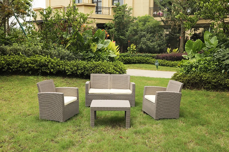 Outdoor Furniture Plastic Rattan Four Pcs garden Sofa Sets