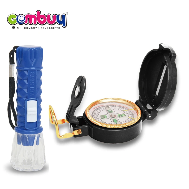Plastic military kids toy compass flashlight telescope kids