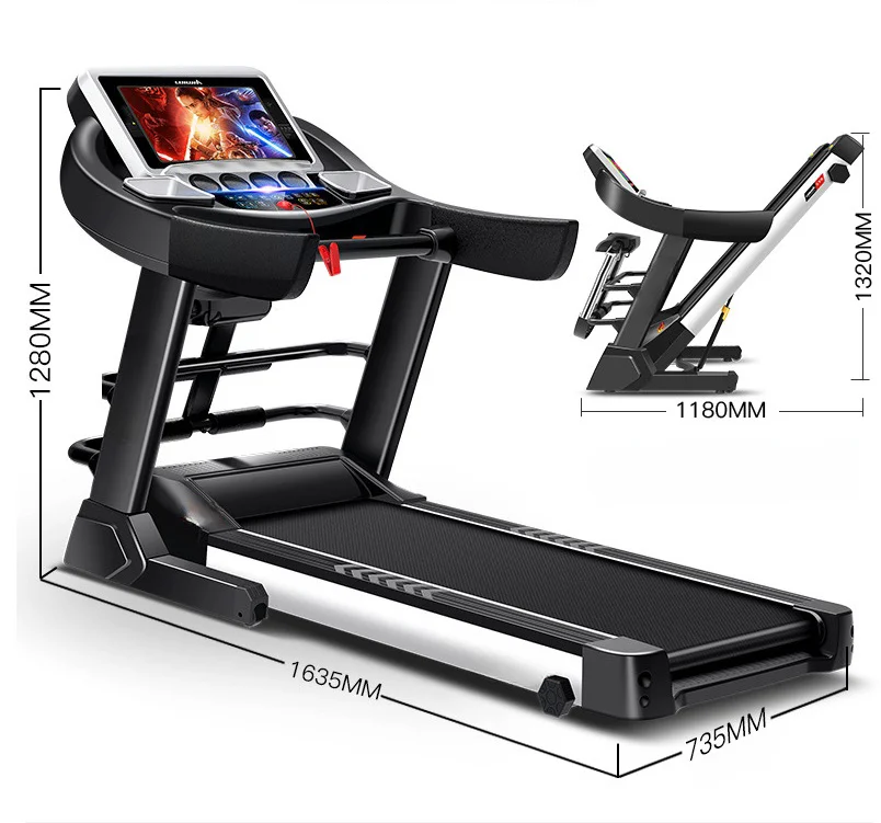 Multi-Functional Foldable Running Machine Luxury Electric Treadmill With Lcd Screen For Sports Home Gym Fitness Club