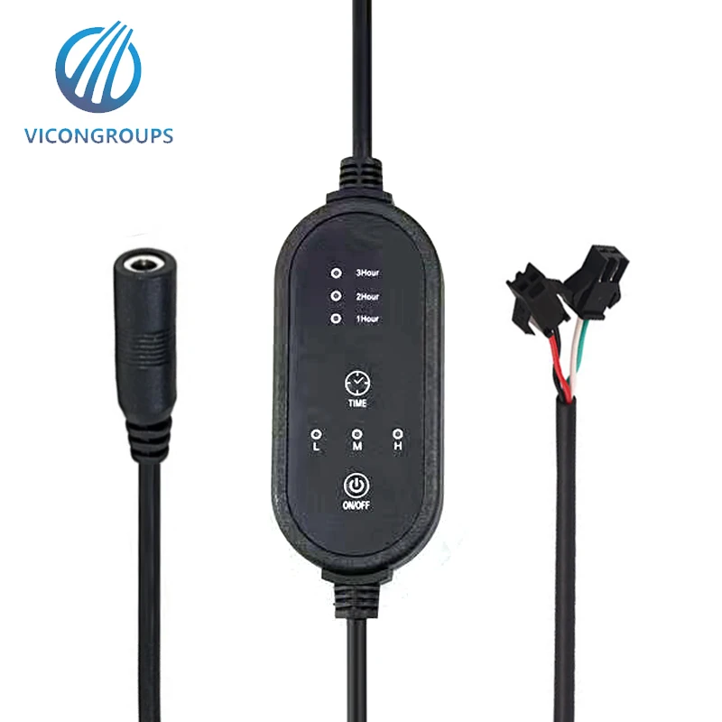 5V/12V/24V Level 3 Heating and Timer Switch USB DC Cable Switch