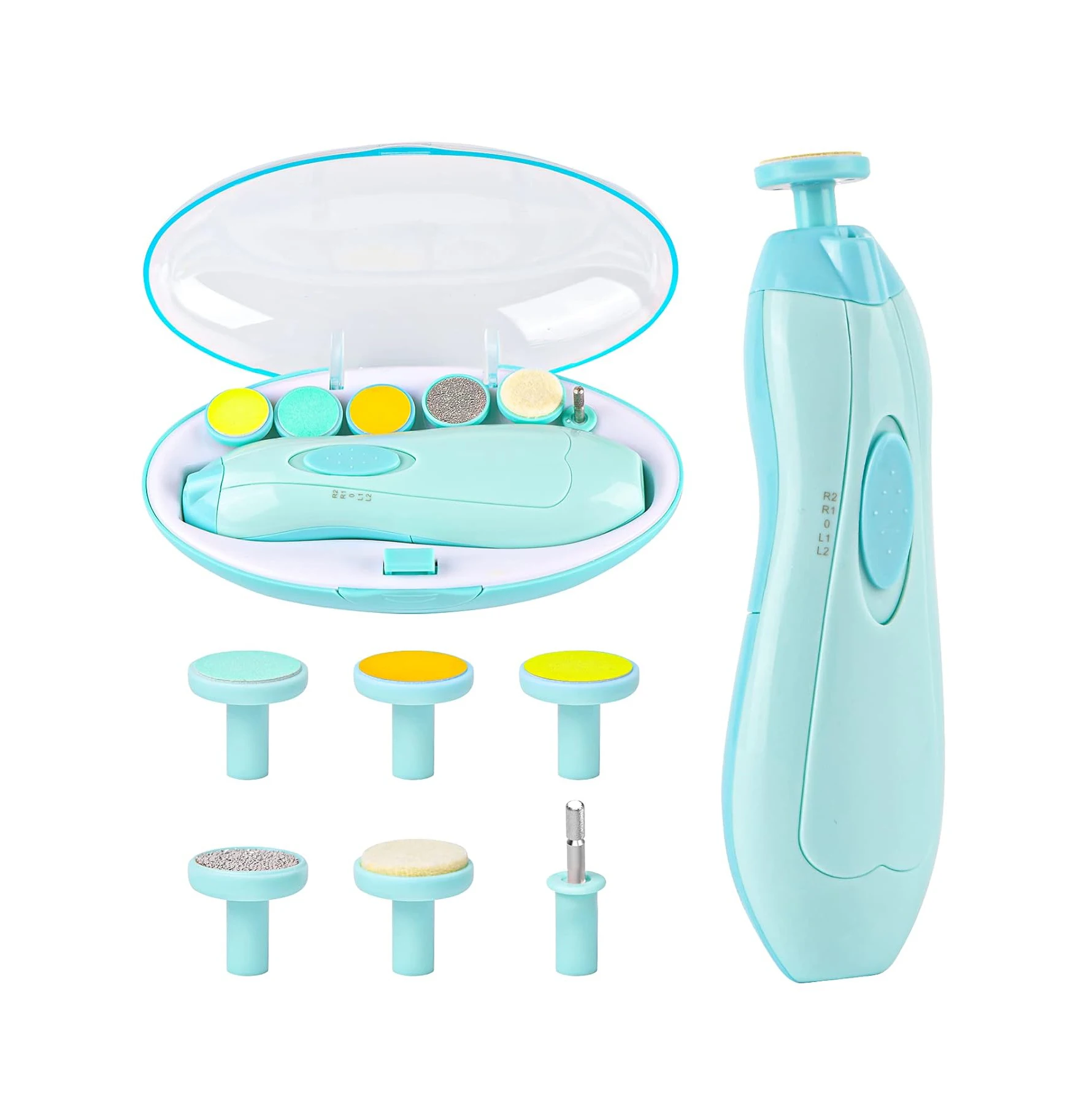 Baby Nail Trimmer File with Light - Safe Electric Nail Clippers Kit for Newborn Infant Toddler Kids Toes and Fingernails - Care