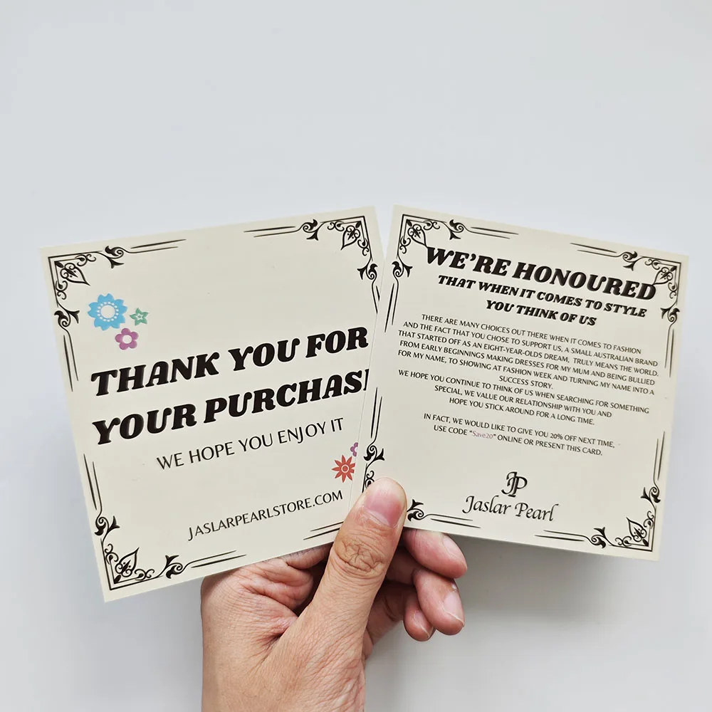 Wholesale High Quality Business Card Thank You Card Custom Printed with Your Logo with Your Design