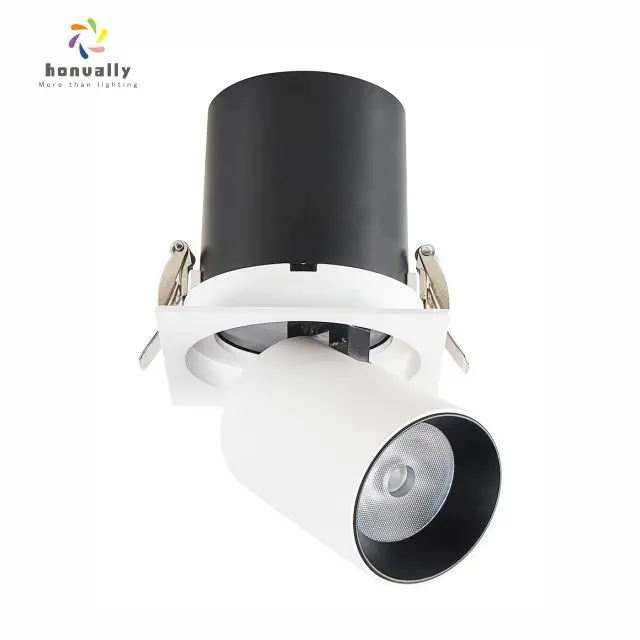 White Recessed Adjustable LED Downlight 12W stretching spot lighting round stretch downlight
