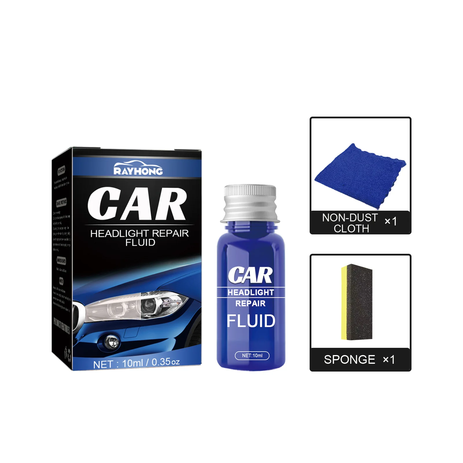 Popular RAYHONG Car Headlight Repair Fluid Kit Repair Oxidation Car Lamp Crystal Plating Renovating Agent