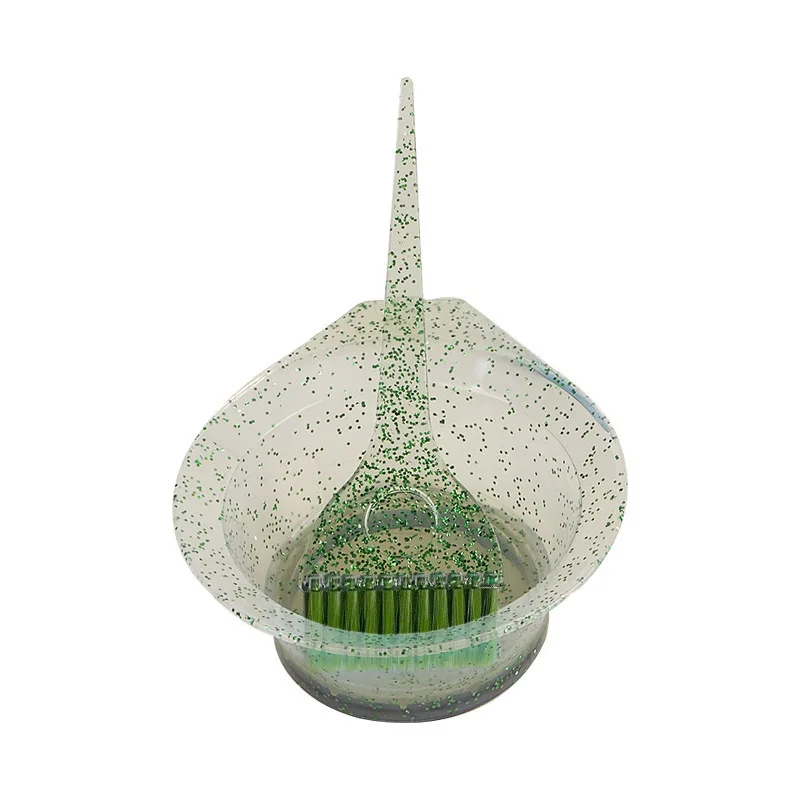 Salon Plastic Glitter Transparent Hair Color Mixing Set Tint Tool Comb Hair Dyeing Kit Mixing Oil Baking Bowl Brush