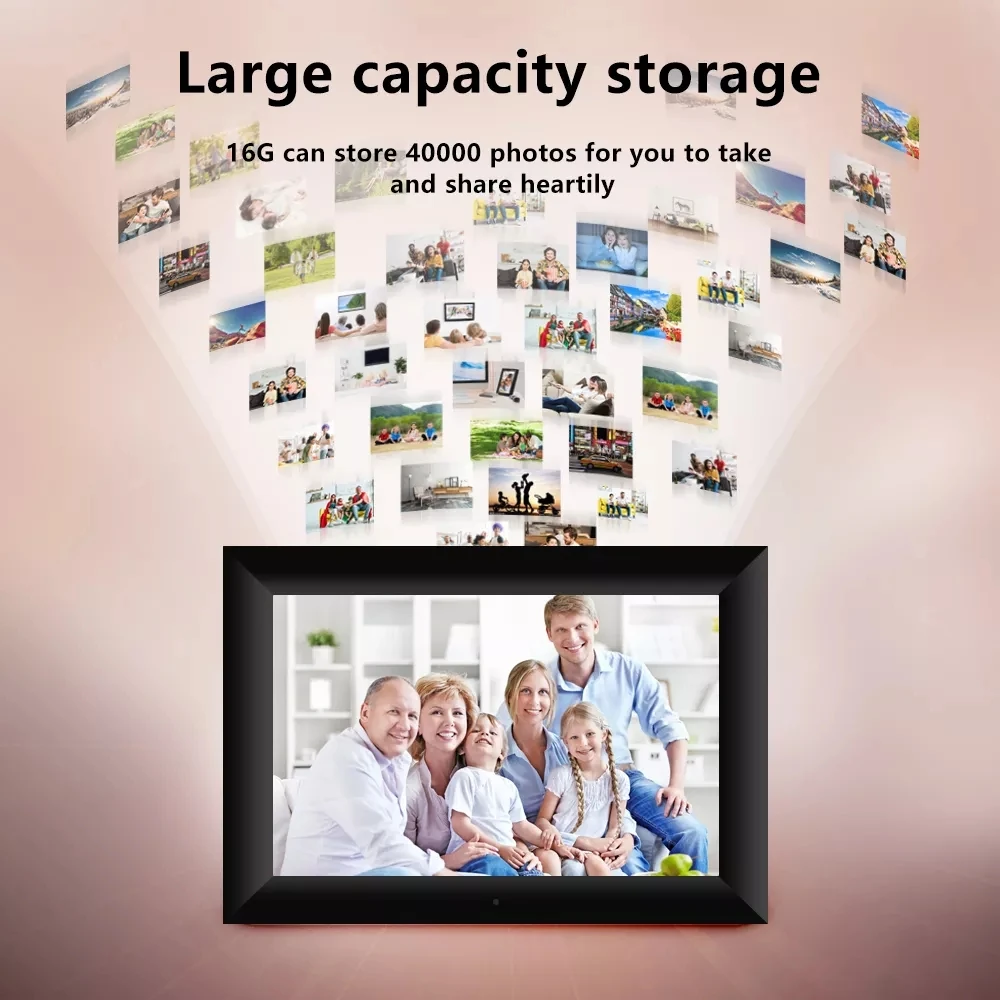 10.1 Inch digital photo frame with 1G RAM 16G memory, wifi