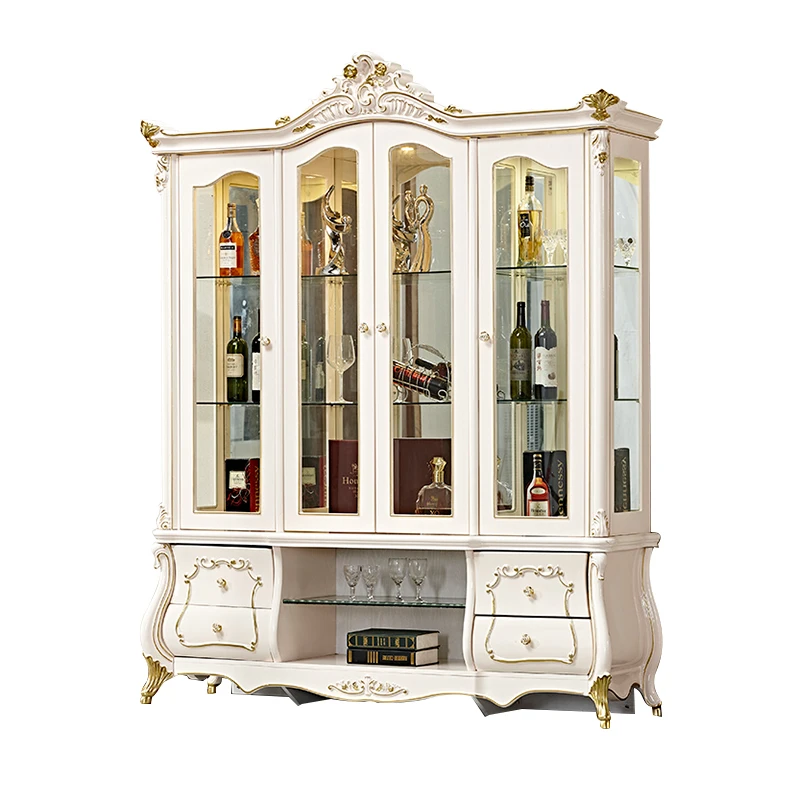 European Wine Cabinet Living Room Furniture Wine Cabinet Glass Doors Tall Glass Wine Cabinet