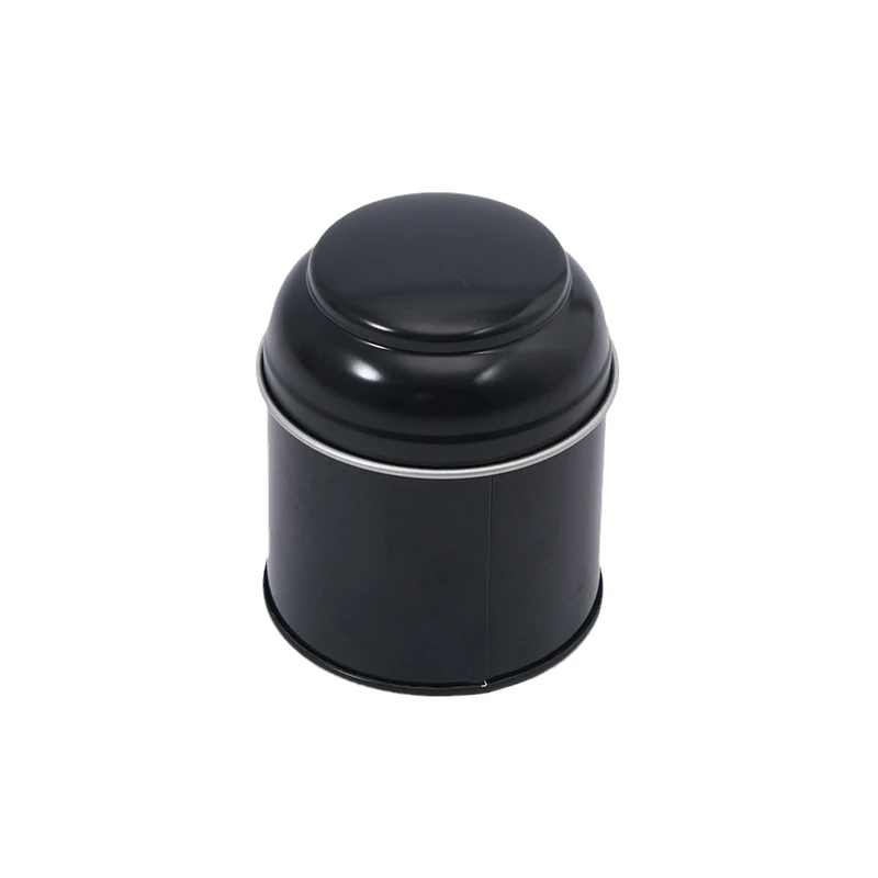 [In Stock] Wholesale Bulk New Small 50g Double Lid Tea Tin Round Black Gold White Metal Tea Container Tin With Lid  350ml