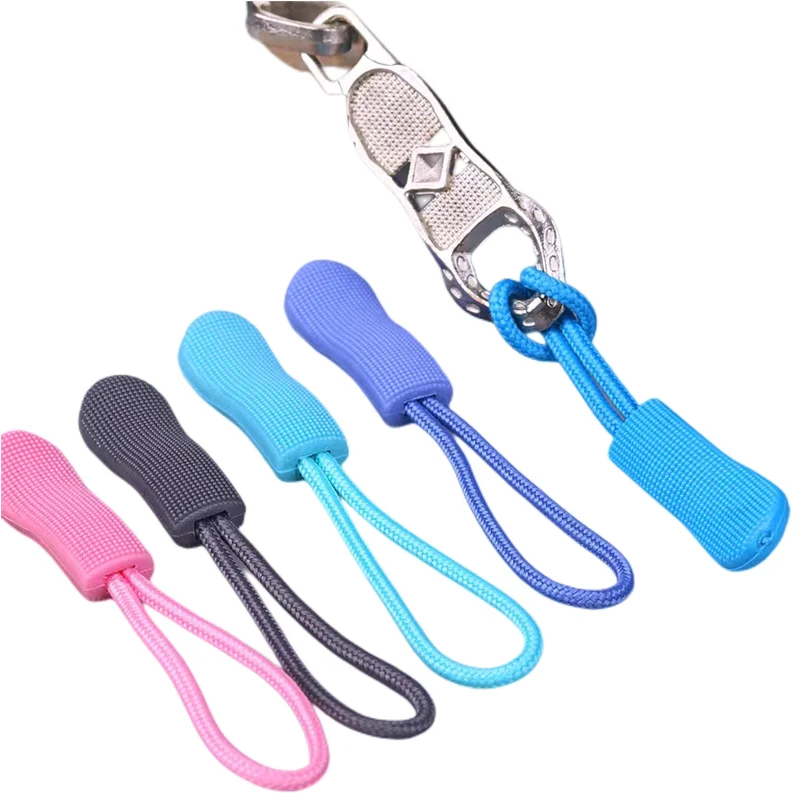 TPU plastic slider pp injection zipper rope zipper rope luggage zipper handle pull tail rope pull tail pull tab