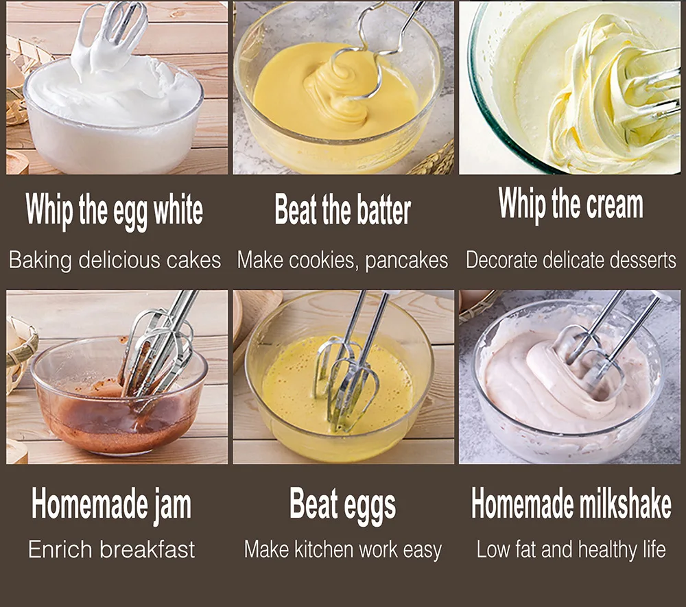 Baking Tool 400 Watt Silver Grey Food Mixer Machine Egg Beater Kitchen Blender