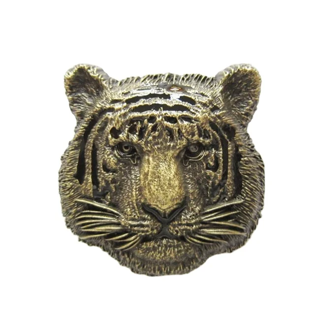 Cool Bronze Plated Tiger Head Belt Buckle For Men