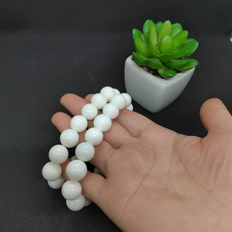 10mm/12mm Shellfish White Shell high end polished crystal bead bracelet,mens beaded bracelets