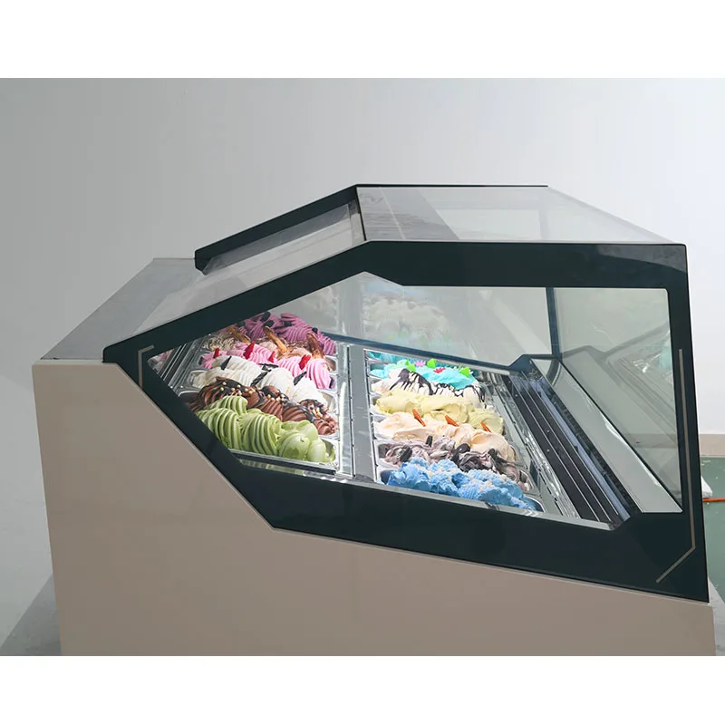 Support All-Round Customization Commercial Fridge Showcase Display Refrigerators Ice Cream Freezer For Sale