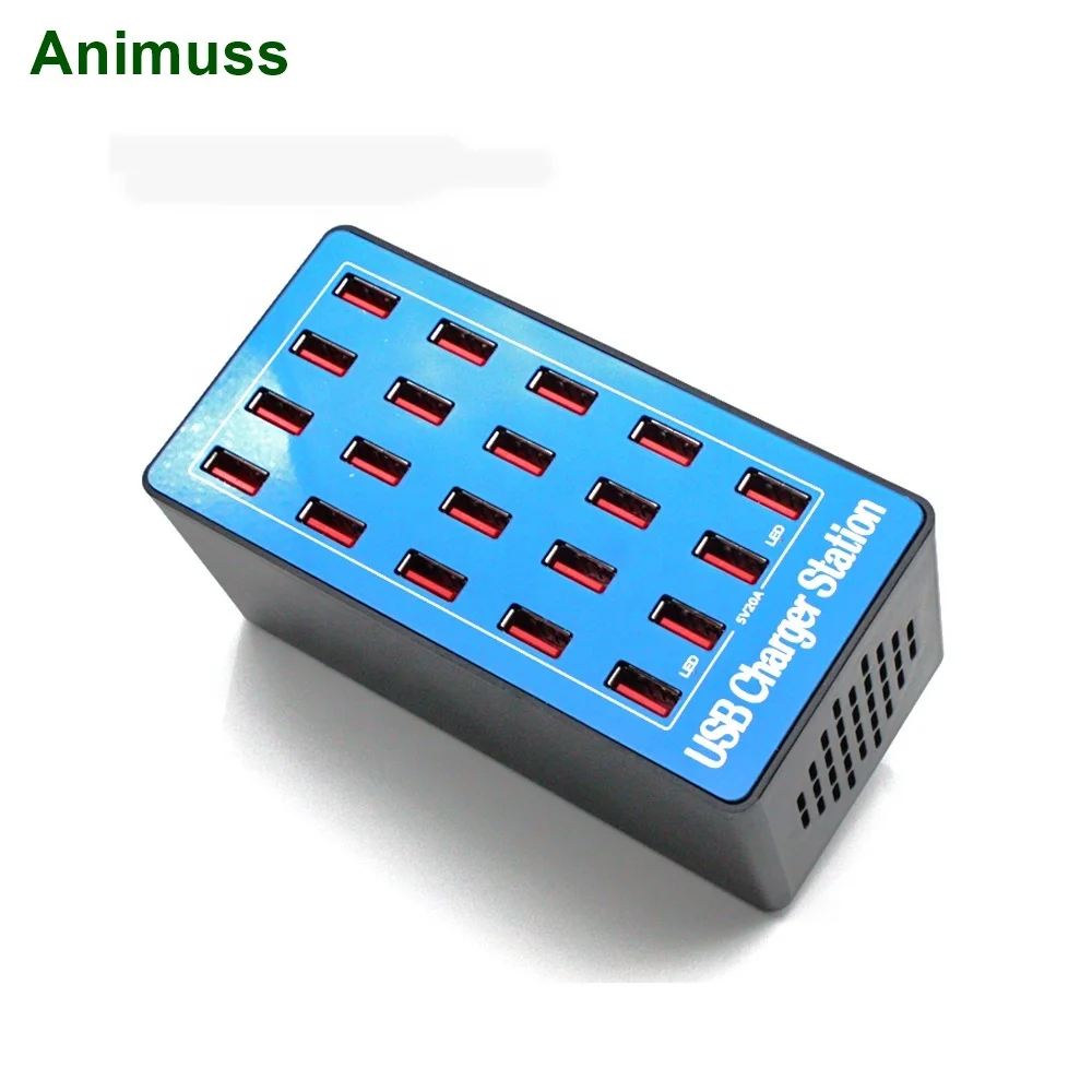 20-Port 20A 100W Multi USB Charger HUB USB Charging Station Dock Universal Mobile Phone Desktop Chargers for iphone