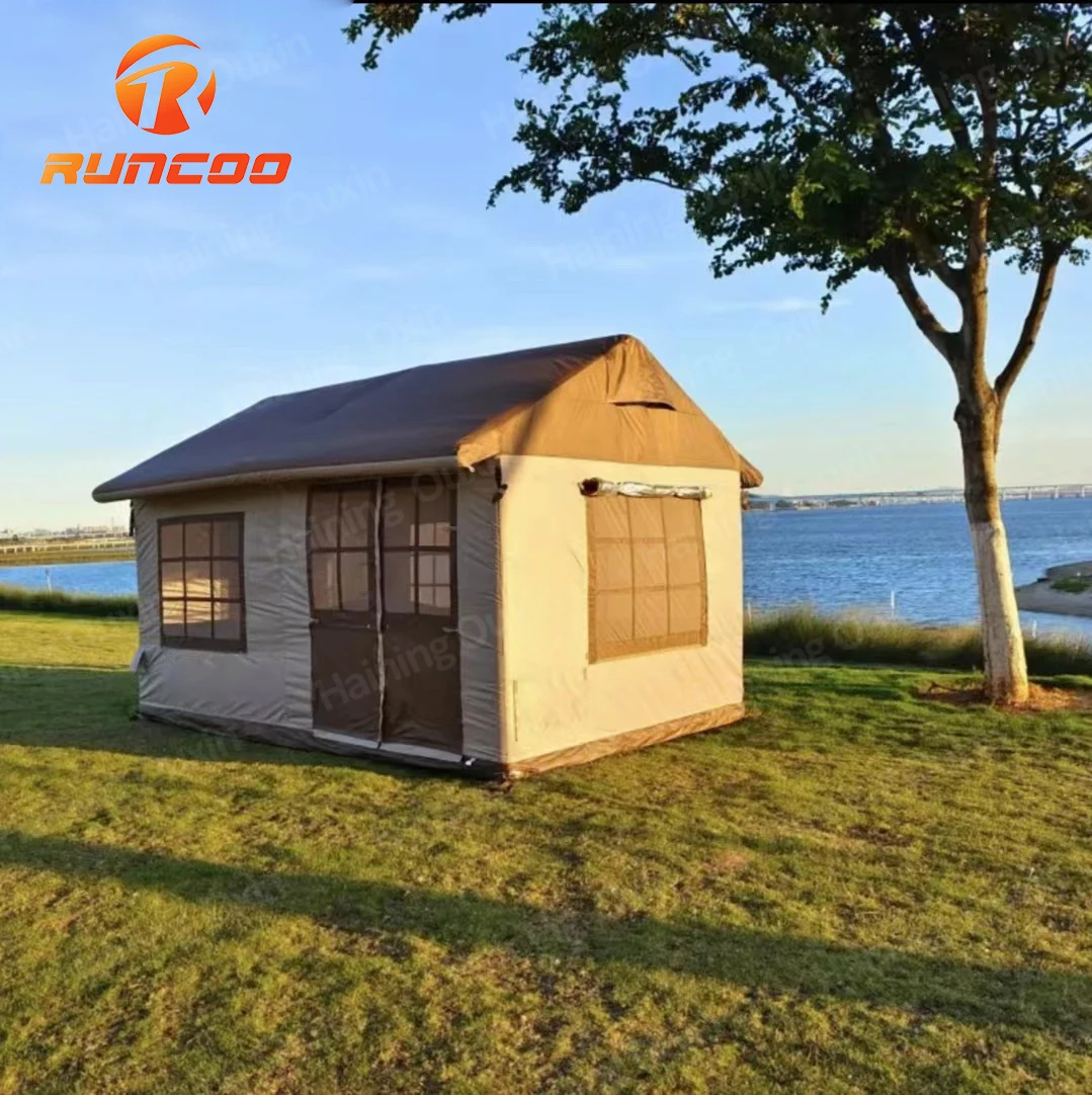 Luxury Inflatable Light Weight Tent Air Tent Easy Setup 4 Season Waterproof Outdoor Blow Up Tent For 3-4 People