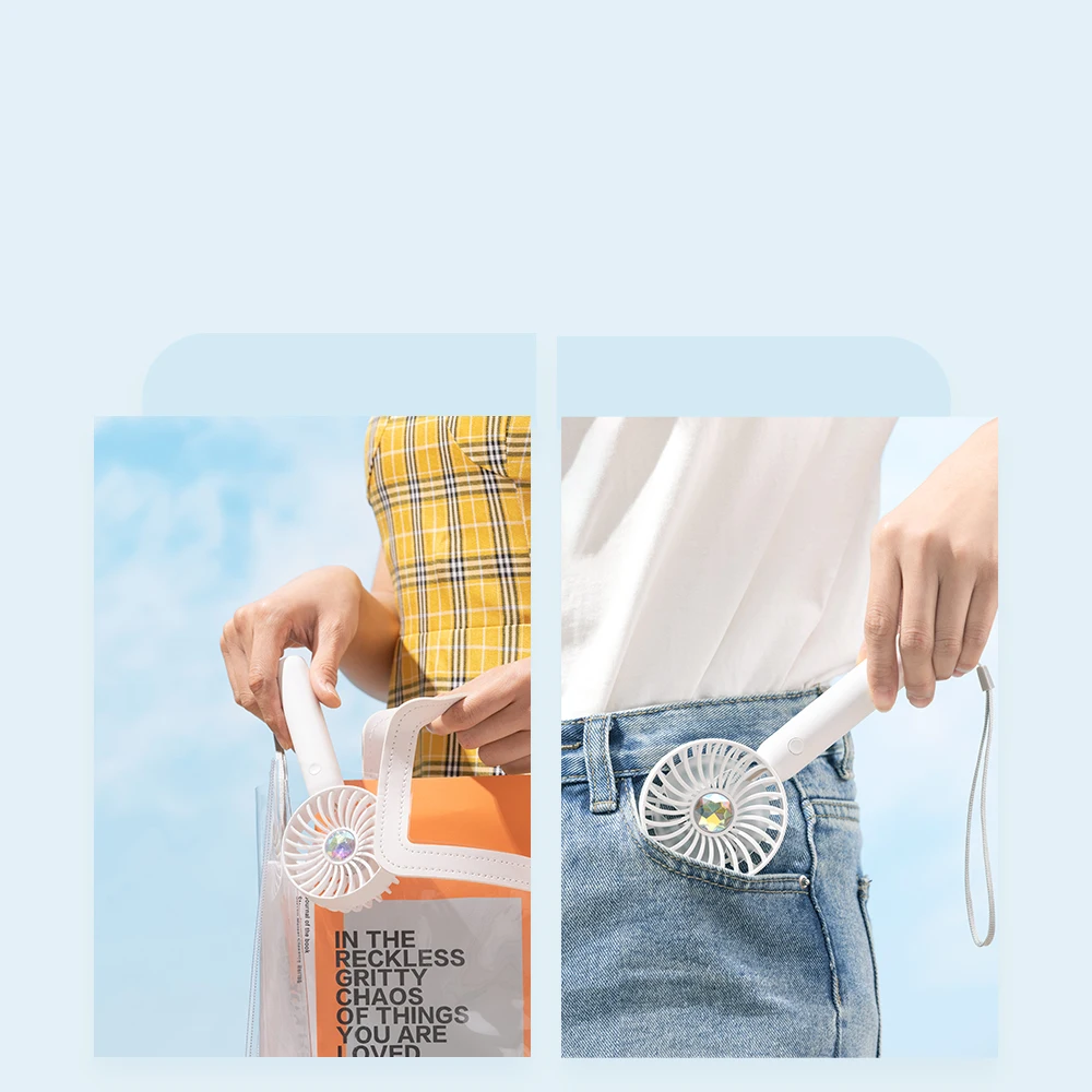 Outdoor Travel Plastic Portable Mini Personalized Handheld Battery Fans with Logo