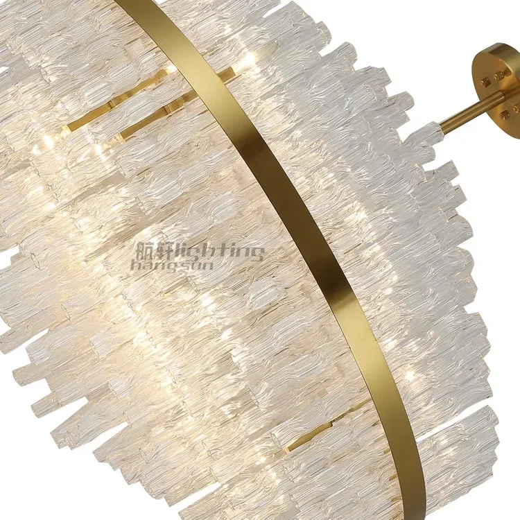 European Luxury round K9 Crystal Glass Rods Crystal Chandelier for Hotel Home Chandelier