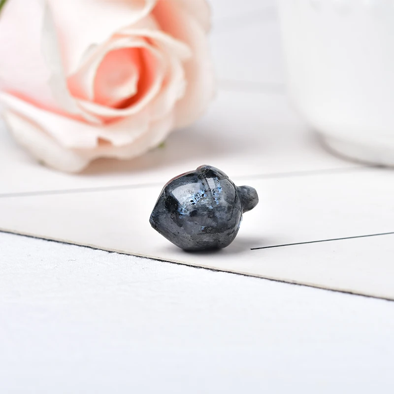 Natural Mineral Carving Hazelnut Shape Crystal Opal Tiger Eye Watermelon Red Pine cones Rieki Healing Stone