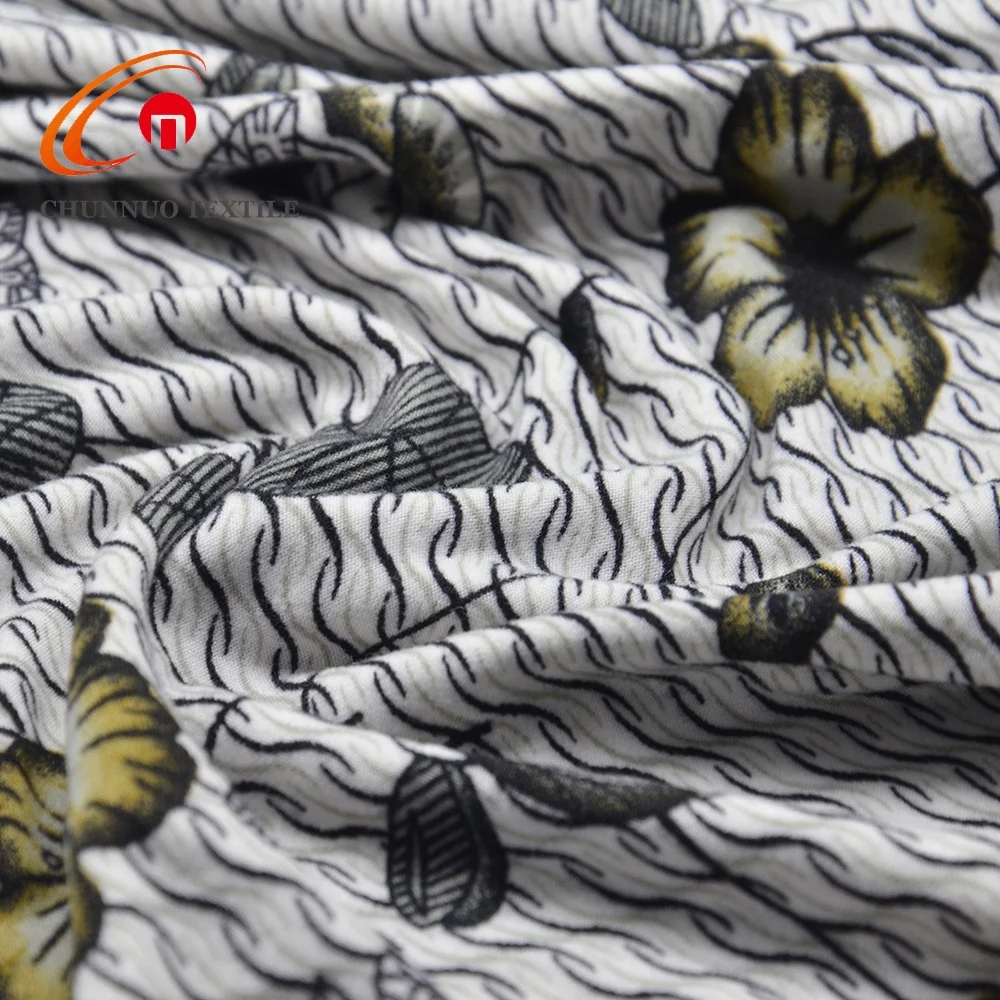 Chunnuo DTY Brushed Weft Knitted Fabric Poly Spandex Printed for men