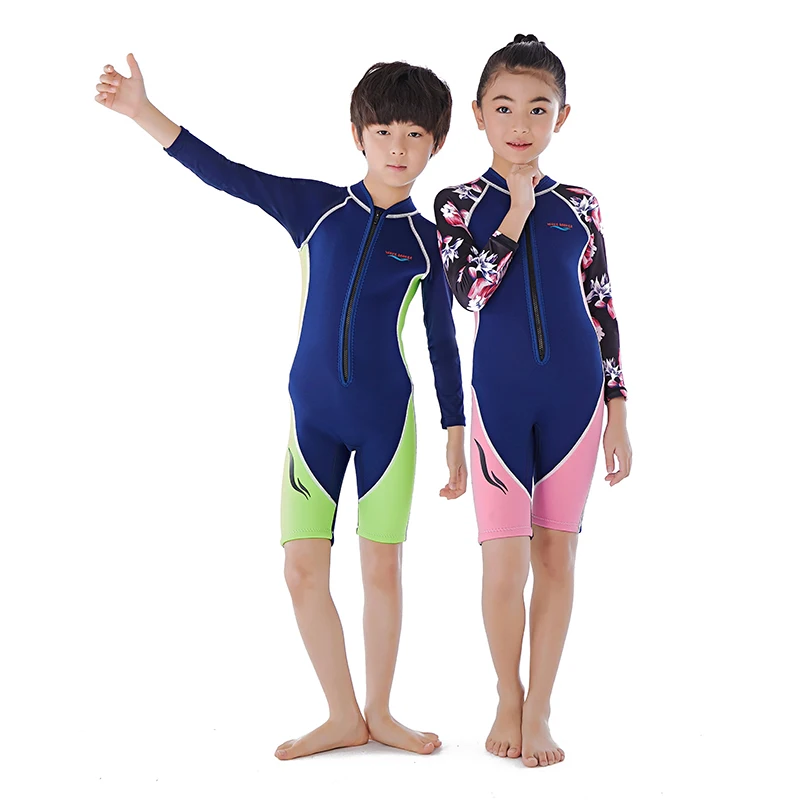 One Piece Swimsuit For Boys And Girls Back Zip Swimming Diving Suit Nylon Children Wetsuit