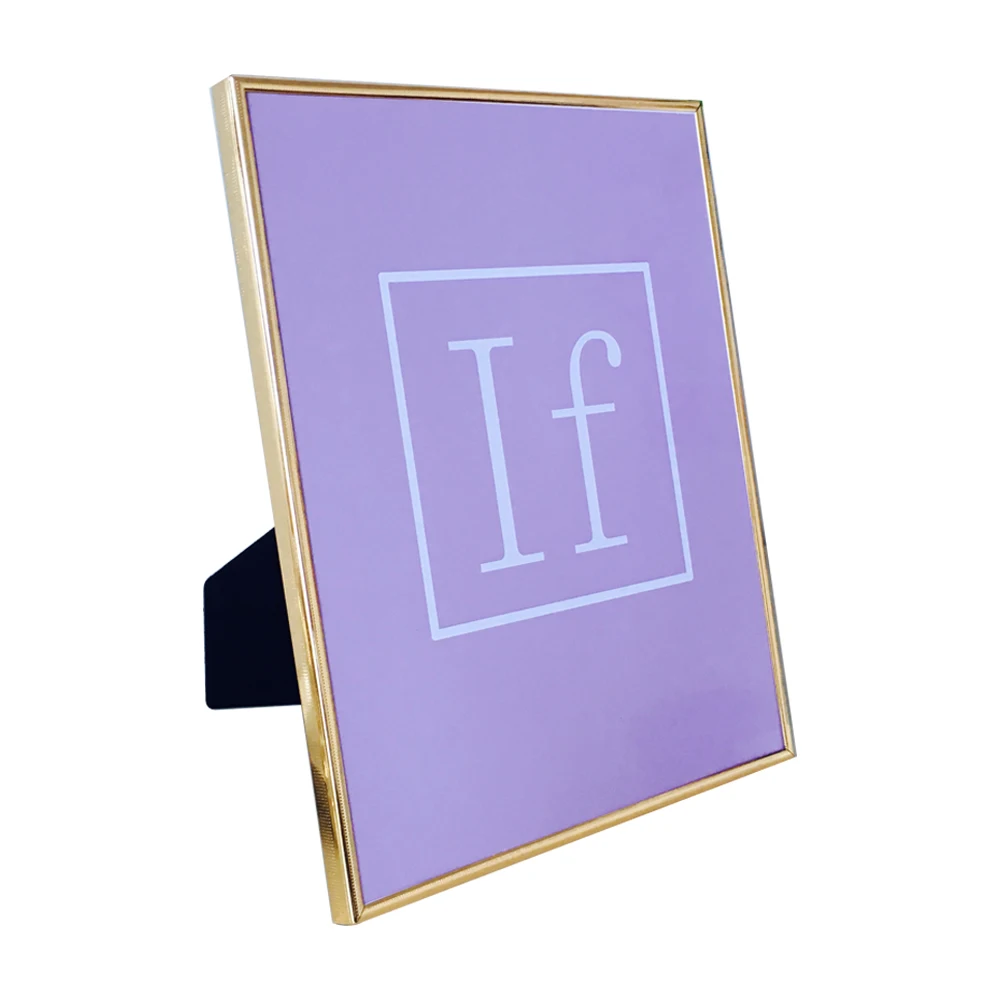 
open painting simple pattern edge stitching metal glass photo frame 