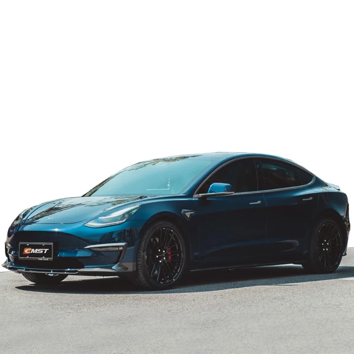 Carbon fiber body kit for Tesla model 3 in CMST style front lip rear diffuser side skirts and trunk spoiler auto tuning parts