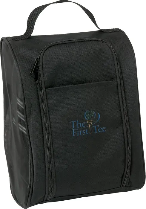 600D PVC/Nylon/Polyester or customized water resistant Zipper mesh side compartment for sports golf shoe carry bag