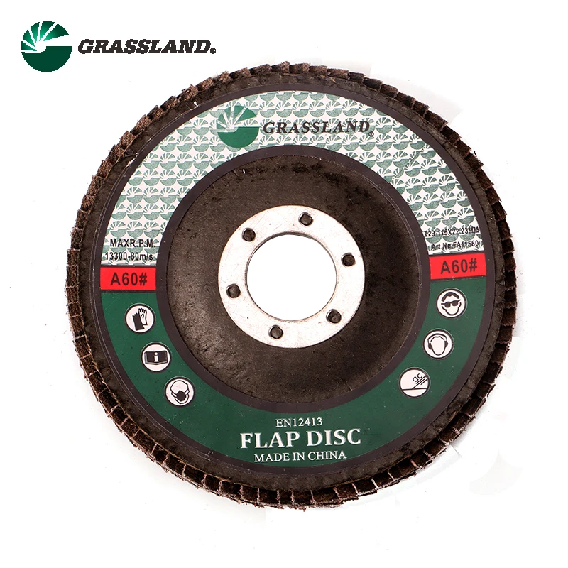 Canton fair exhibitor Grassland VSM MPA EN12413 metal flap disc 115mm disco flap