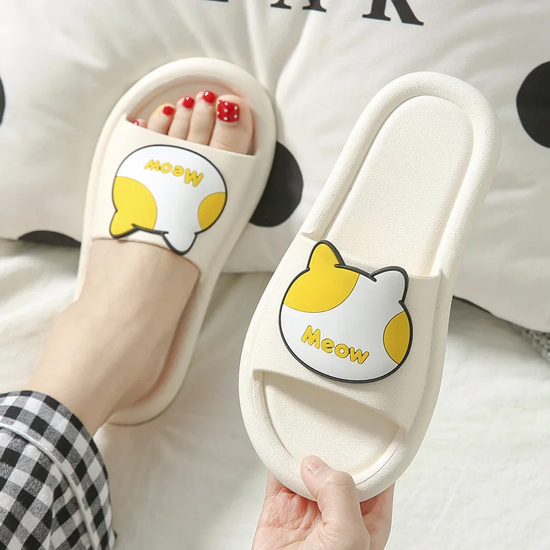 Indoor Cute Food Bedroom Bathroom Slippers Rubber PVC Cartoon House Slide Ladies Fashionable Women Slippers Shoes
