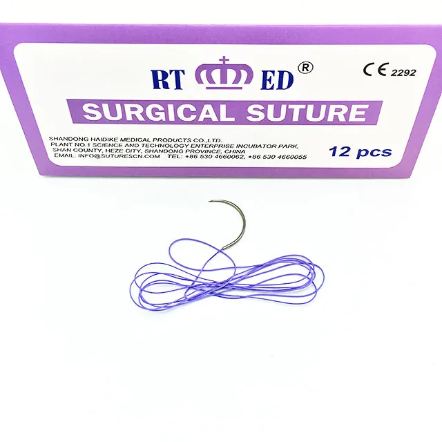 HDK Factory Disposable absorbable PGLA surgical sutures   polyglactin 910 suture with needle