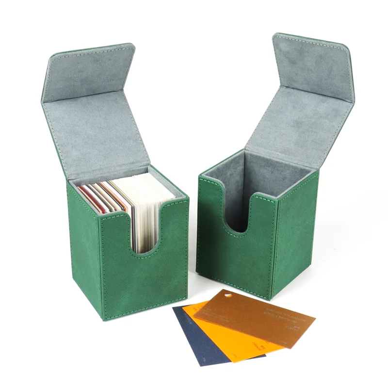 Crown win PU Leather Large Capacity 100+ Deck Card Box Tcg Custom Game With Top Loading Industry Standard Waterproof Deck boxes