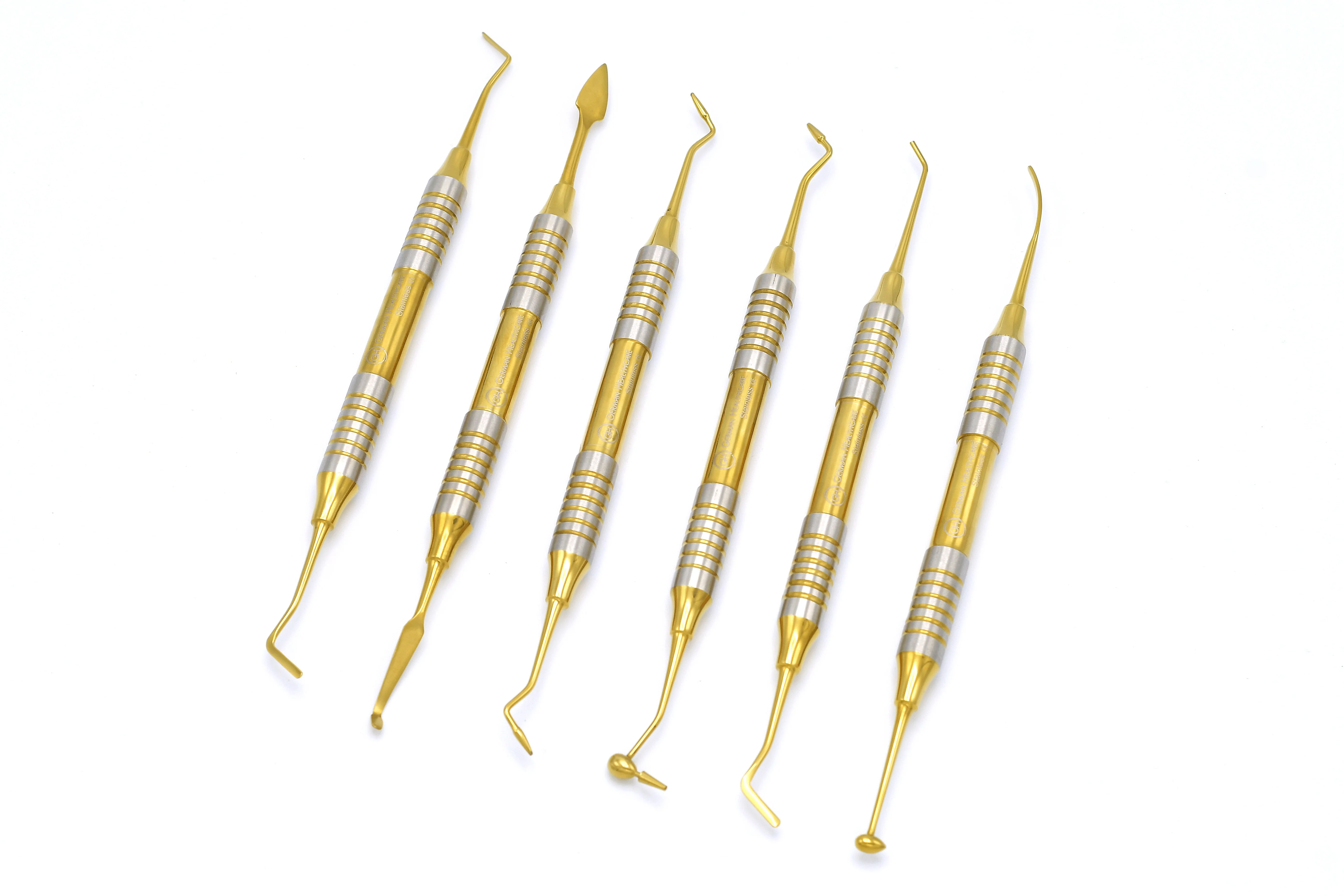 Стоматологические композитные заполняющие инструменты набор из 6 шт. золота с кассетной стерилизацией стоматологические