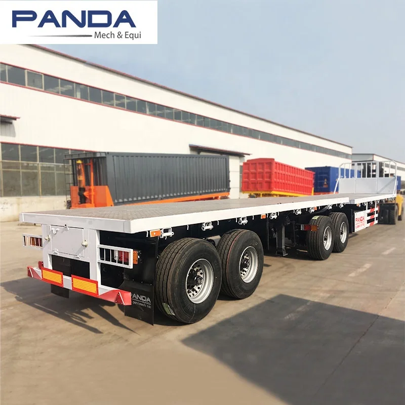 Flatbed Dump Trailer Heavy Duty 2 Axles 40ft 60ton Interlink Super Link Flatbed Semi Trailers for Sale Steel Trailer