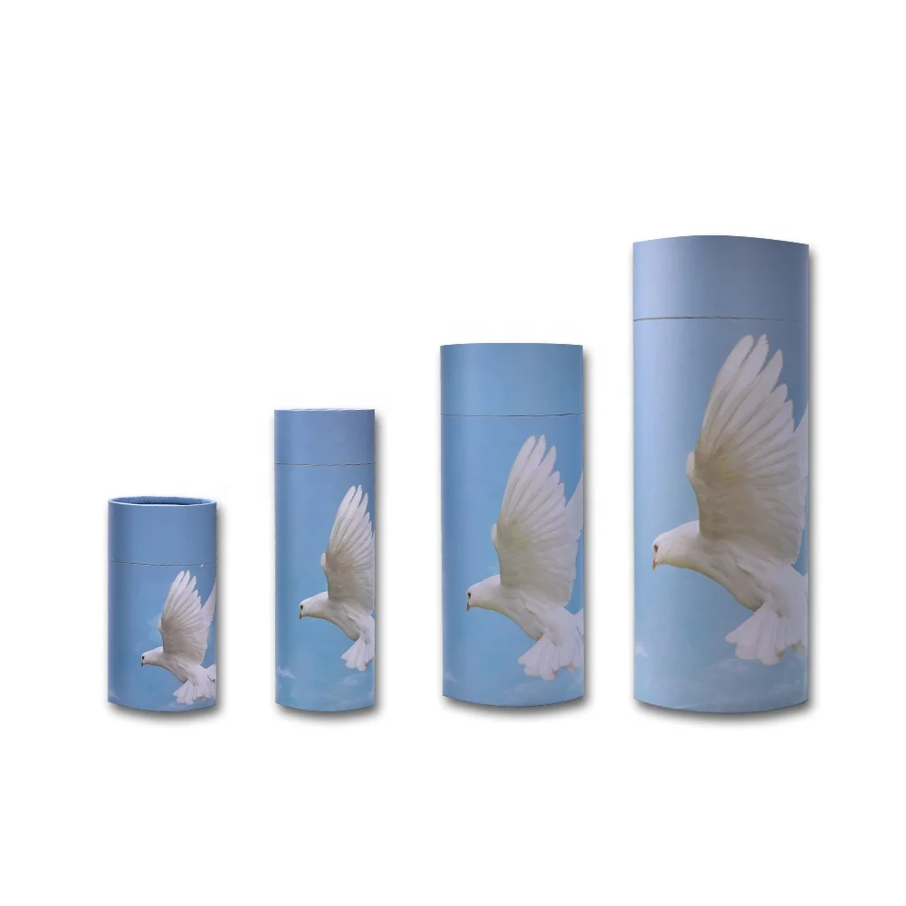 B052-4 Wholesale Funeral Pape Biodegradable Urnas For Animal Ashes Pet Cremation Scatter Tubes