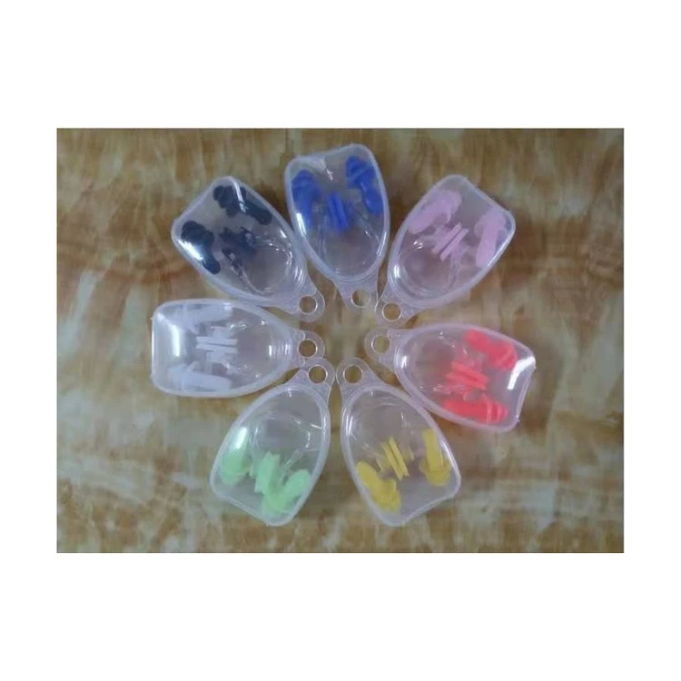 Most Popular Customized Logo Comfortable Silicone Earplugs Transparent Ear Plugs For Swimming With Nose Clip