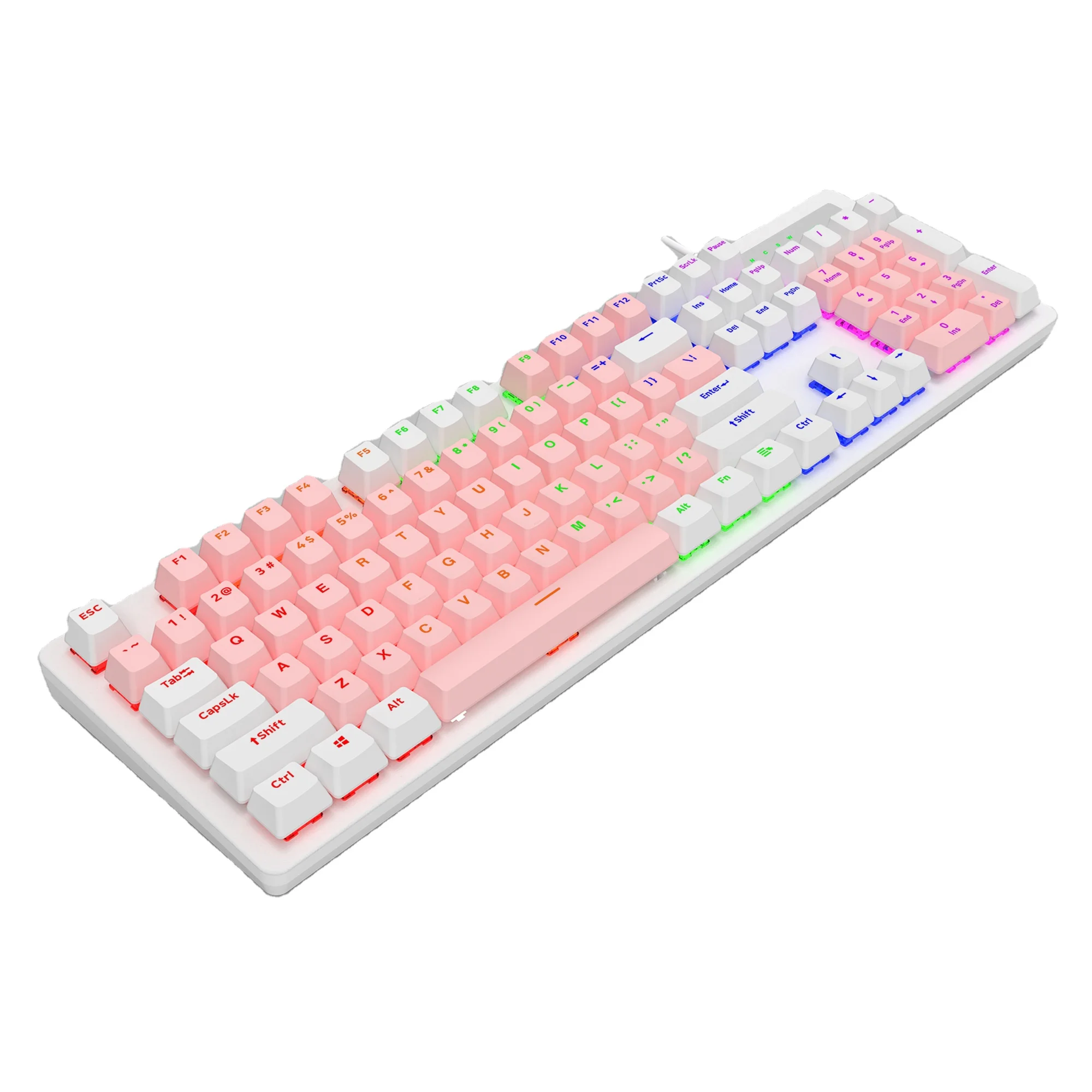 Custom Wired Keyboard 104 Keys RGB Mechanical Gaming Keyboard for Computer