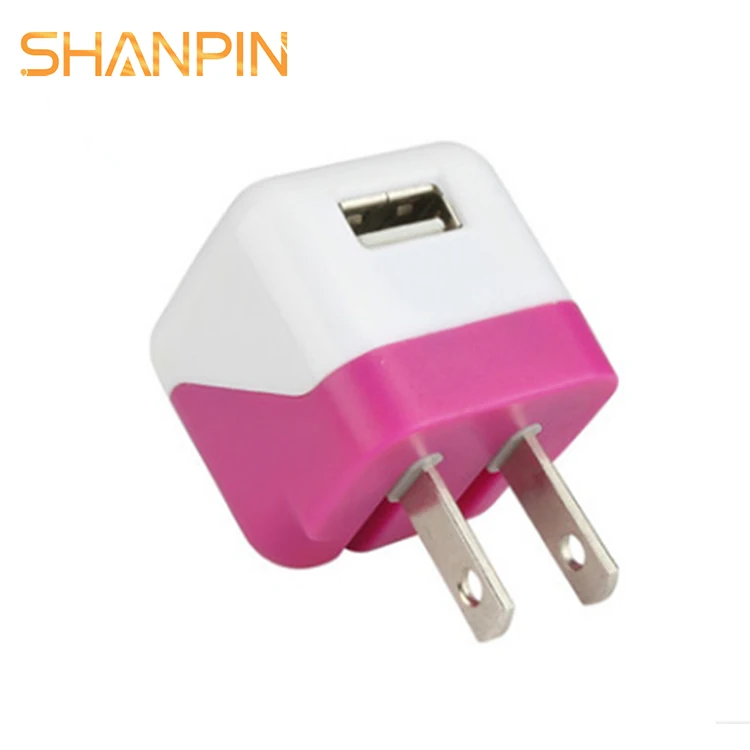 Factory promotion flat US plug usb wall charger 5V 1A