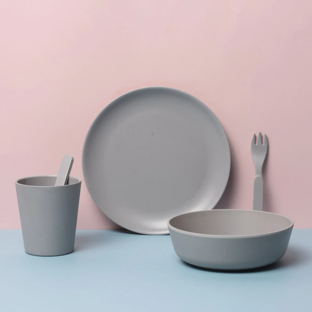 MLS carton design kids bamboo fiber dinnerware set