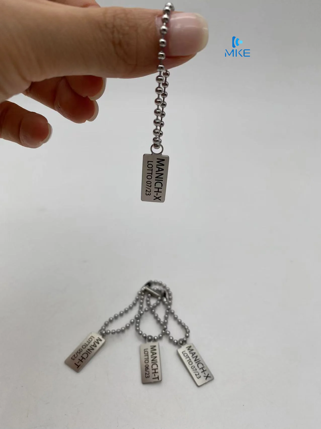 Custom Elegant Hanging Metal hang Tag Labels with Metal Chain
