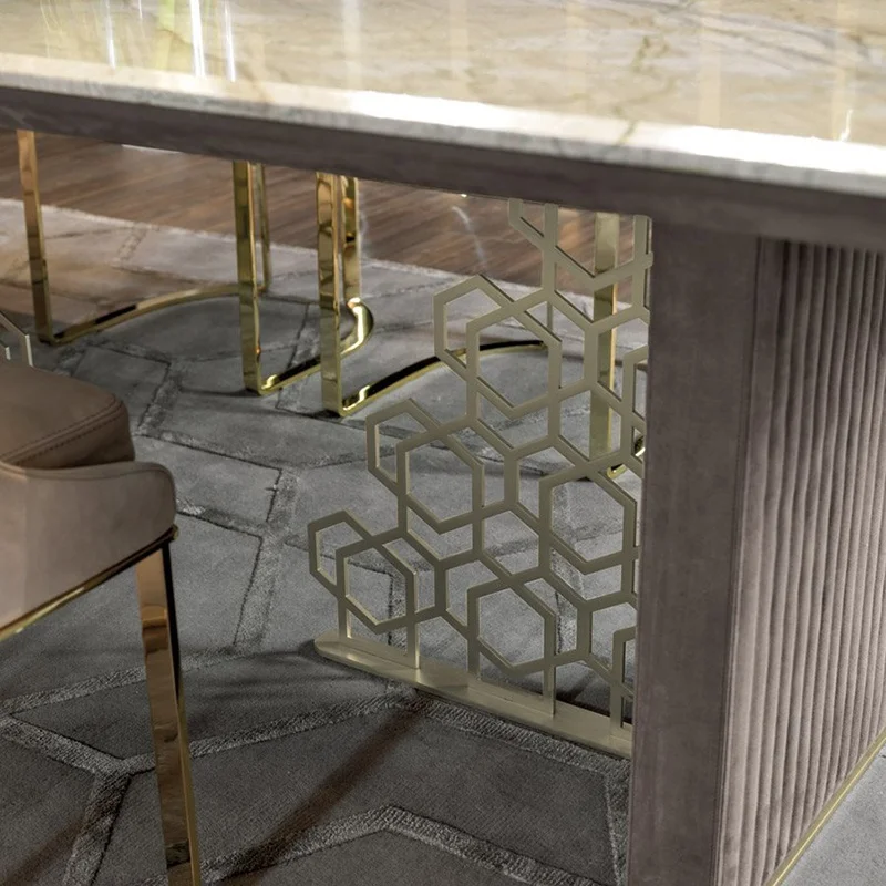 Kitchen & dining room table nordic luxury marble metal tables high end restaurant furniture metal table frames