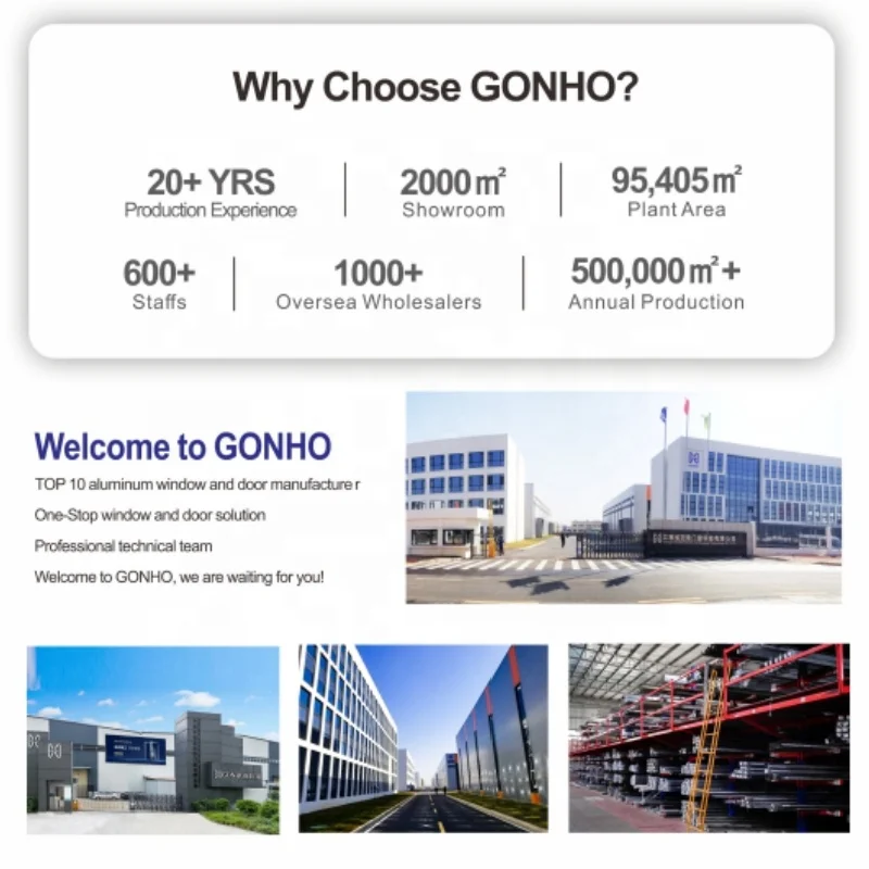 GONHO High Quality Manufacturers High Low Track Rainproof Customized Colors Restaurant Sliding Windows